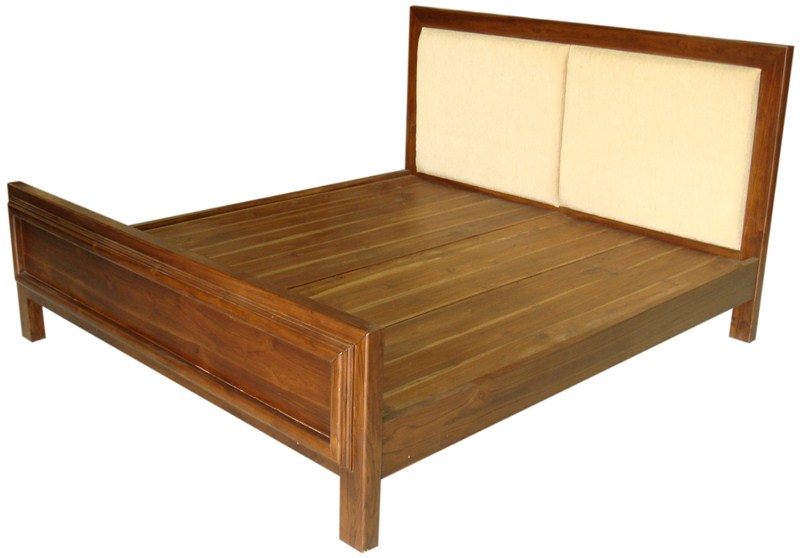 เตียงไม้สักบุเบาะ
